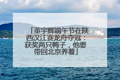 董宇辉端午节在陕西汉江赛龙舟夺冠：获奖两只鸭子，他要带回北京养着