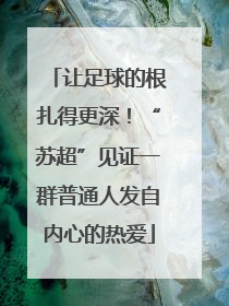 让足球的根扎得更深！“苏超”见证一群普通人发自内心的热爱