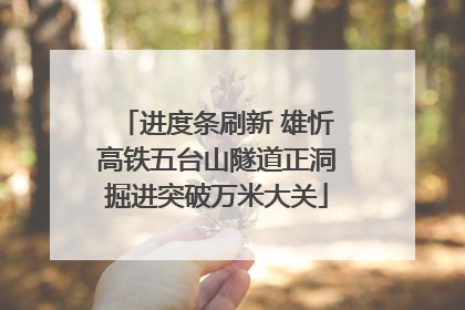 进度条刷新 雄忻高铁五台山隧道正洞掘进突破万米大关