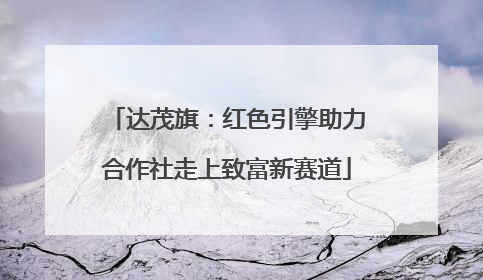 达茂旗：红色引擎助力合作社走上致富新赛道