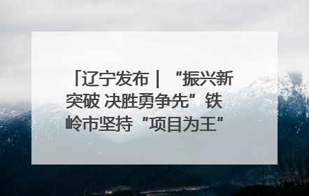 辽宁发布｜“振兴新突破 决胜勇争先”铁岭市坚持“项目为王”推进经济高质量发展