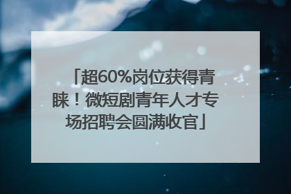 超60%岗位获得青睐！微短剧青年人才专场招聘会圆满收官