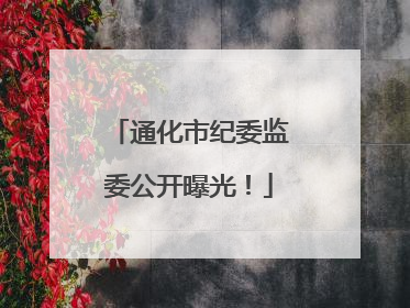 通化市纪委监委公开曝光！
