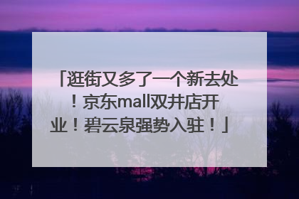 逛街又多了一个新去处！京东mall双井店开业！碧云泉强势入驻！