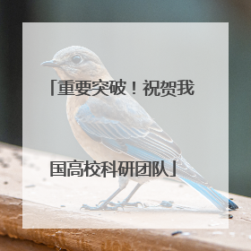 重要突破！祝贺我国高校科研团队