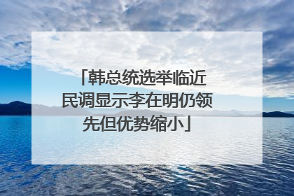 韩总统选举临近 民调显示李在明仍领先但优势缩小