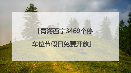 青海西宁3469个停车位节假日免费开放