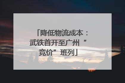 降低物流成本：武铁首开至广州“竞价”班列