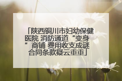 陕西铜川市妇幼保健医院 消防通道“变身”商铺 费用收支成谜 合同条款疑云重重