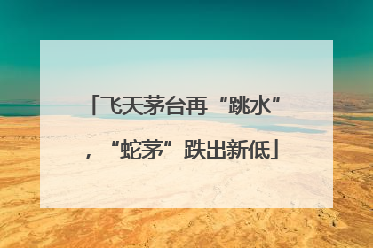 飞天茅台再“跳水”，“蛇茅”跌出新低