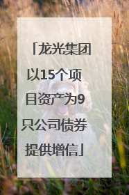 龙光集团以15个项目资产为9只公司债券提供增信