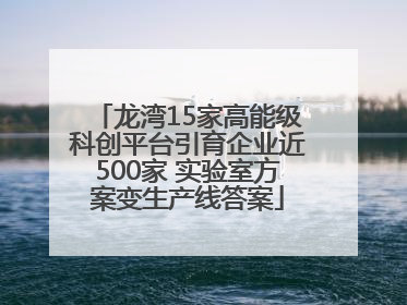 龙湾15家高能级科创平台引育企业近500家 实验室方案变生产线答案