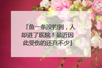 鱼一条没钓到，人却进了医院！最近因此受伤的还真不少