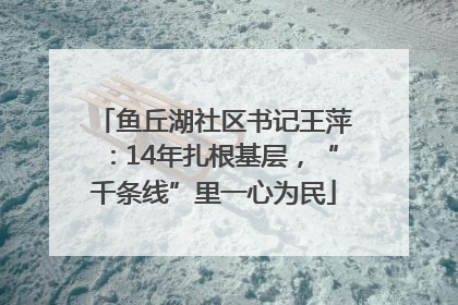 鱼丘湖社区书记王萍：14年扎根基层，“千条线”里一心为民