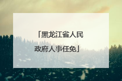 黑龙江省人民政府人事任免