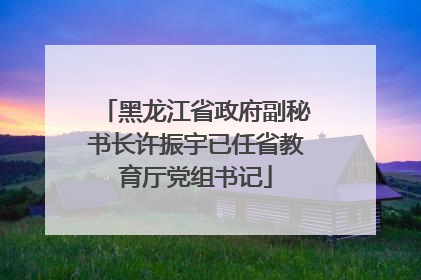 黑龙江省政府副秘书长许振宇已任省教育厅党组书记