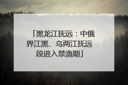 黑龙江抚远：中俄界江黑、乌两江抚远段进入禁渔期
