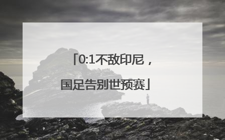 0:1不敌印尼，国足告别世预赛