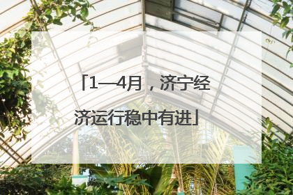 1—4月，济宁经济运行稳中有进