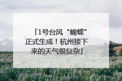 1号台风“蝴蝶”正式生成！杭州接下来的天气很复杂