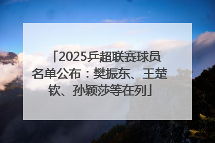 2025乒超联赛球员名单公布：樊振东、王楚钦、孙颖莎等在列