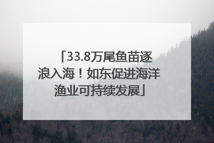 33.8万尾鱼苗逐浪入海！如东促进海洋渔业可持续发展