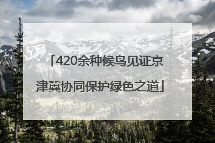 420余种候鸟见证京津冀协同保护绿色之道