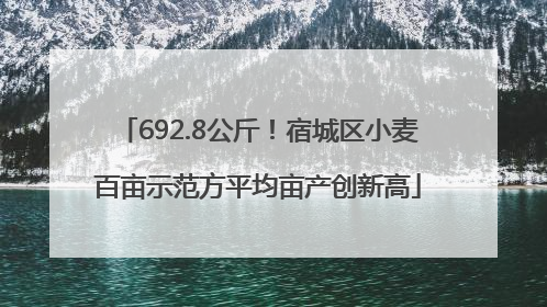 692.8公斤！宿城区小麦百亩示范方平均亩产创新高
