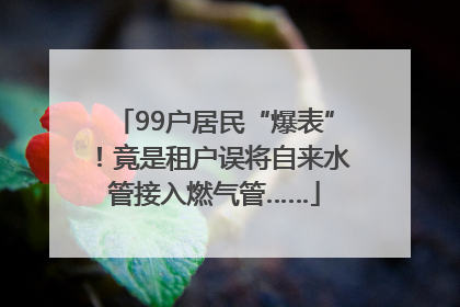 99户居民“爆表”！竟是租户误将自来水管接入燃气管……